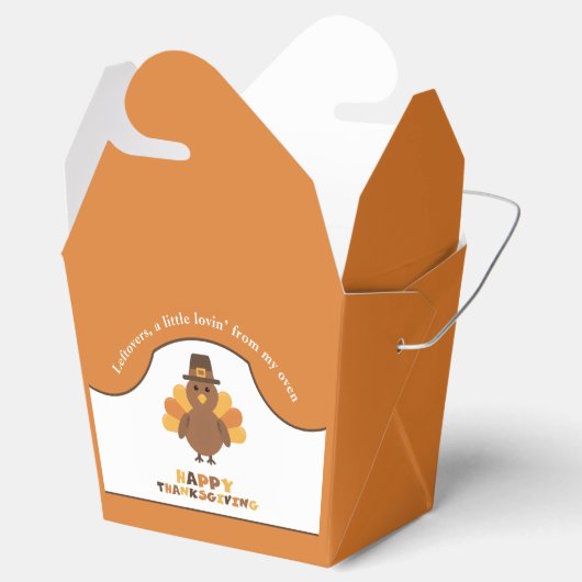 Cute Thanksgiving Turkey Orange Leftovers Take Out Bedankdoosjes (Geopend)