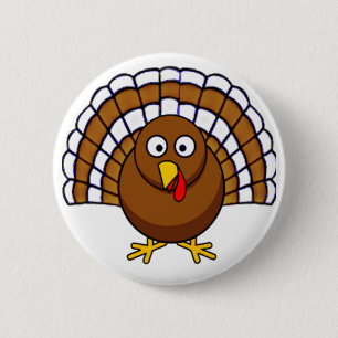 Cute Thanksgiving Turkije Ronde Button 5,7 Cm