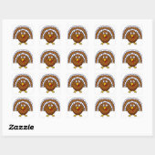 Cute Thanksgiving Turkije Vierkante Sticker (Vel)