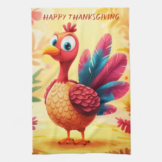 Cute Thanksgiving Turquie serviette de cuisine (Vertical)