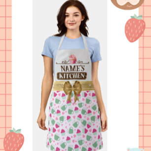 Cute Theekop en Cupcake in een Mooie Patroon Schor Schort