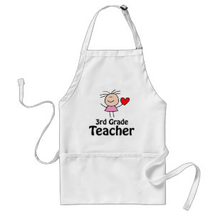 Cute Third Grade Teacher School Apron Standaard Schort