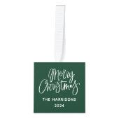 Cute Three Photo Merry kerst Kubus Ornament (Voorkant)