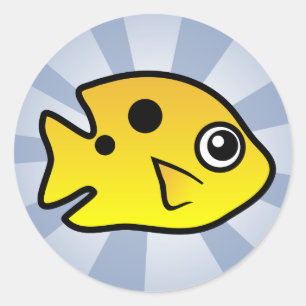 Cute Threespot Damselfish Ronde Sticker