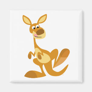 Cute Thumping Cartoon Kangaroo Magnet Magneet