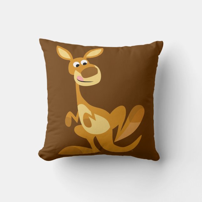 Cute Thumping Cartoon Kangaroo Sierkussen (Voorkant)
