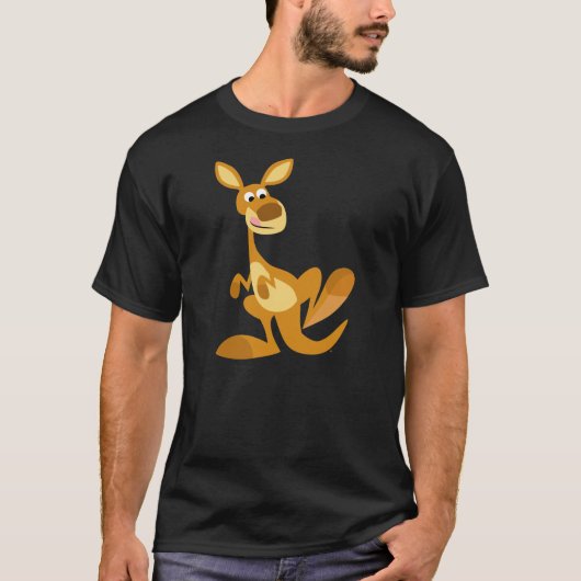 Cute Thumping Cartoon Kangaroo T-Shirt (Voorkant)