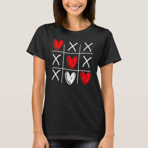 Cute Tic Tac Toe Hearts Valentijnsdag T-shirt