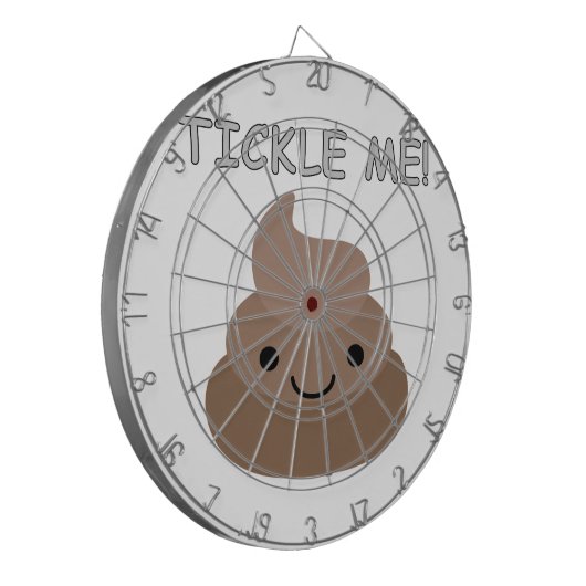 Cute Tickle Me Poop Emoji Dartbord (Voorkant Links)