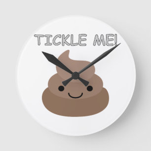Cute Tickle Me Poop Emoji Ronde Klok