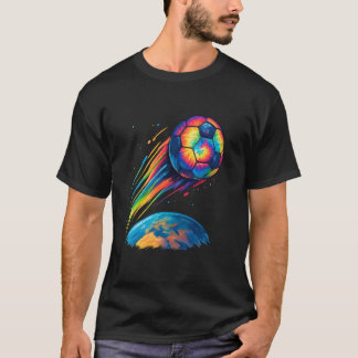 Cute Tie Dye Voetbal Regenboog Cosmic S T-shirt