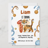 Cute Tiger 1er Anniversaire Fête Invitation (Devant)