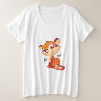 Cute Tiger Be Cool Cartoon Grote Maat T-shirt