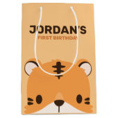 Cute Tiger Birthday Medium Cadeauzakje (Voorkant)