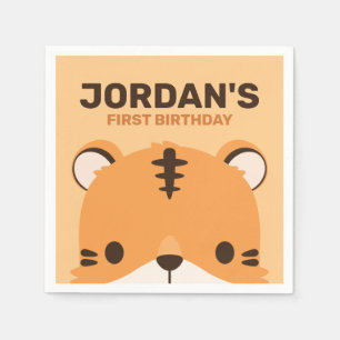 Cute Tiger Birthday Servet