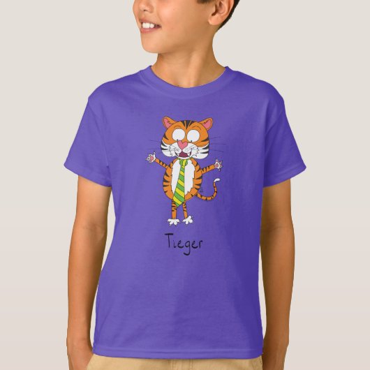 Cute Tiger Cartoon Kinder T-shirt (Voorkant)