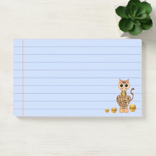 Cute Tiger Cat & Golden Confetti Post-it® Notes (Kantoor)