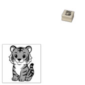Cute Tiger Cub 1x1 Rubberstempel (Gestempeld)