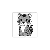 Cute Tiger Cub 1x1 Rubberstempel (Afrduk)