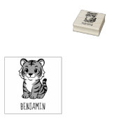 Cute Tiger Cub Custom Name Rubberstempel (Gestempeld)