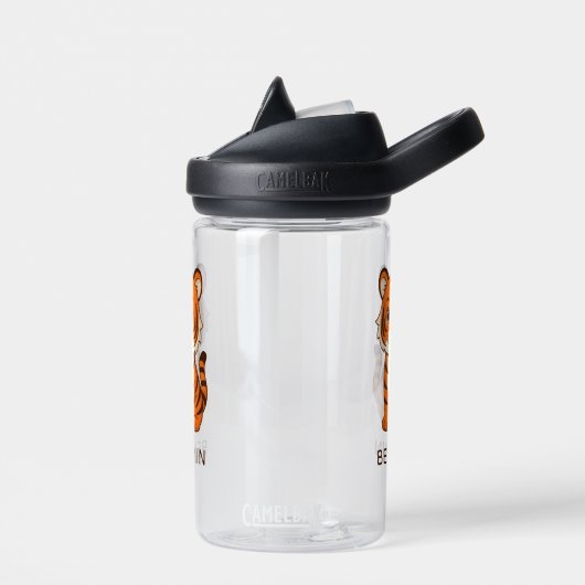 Cute Tiger Cub Custom Name Waterfles (Links)