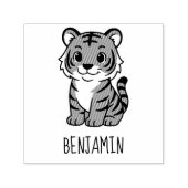 Cute Tiger Cub Custom Name Zelfinktende Stempel (Design)