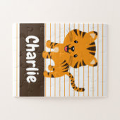 Cute Tiger Cub, gepersonaliseerde Kinderen Legpuzzel (Horizontaal)