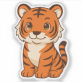 Cute Tiger Cub Sticker (Voorkant)