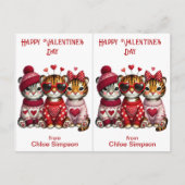 Cute Tiger Cubs Carte de classe Valentine pour enf (Devant)