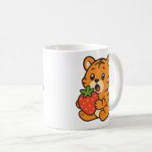 Cute Tiger Eatingstrawberry Mug Adorable Drinkware (Devant droit)