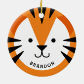 Cute Tiger Face Kind keramisch Ornament (Achterkant)