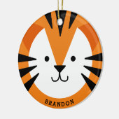 Cute Tiger Face Kind keramisch Ornament (Links)