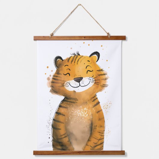 Cute Tiger Hangend Wandkleed (Voorkant)