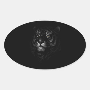 Cute Tiger Head Art Gift Lovers Tigers Big Cats Ovale Sticker