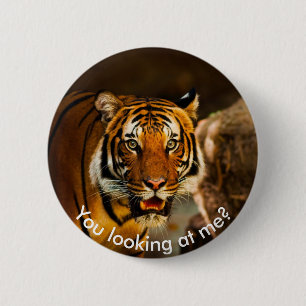 Cute Tiger in gras Ronde Button 5,7 Cm