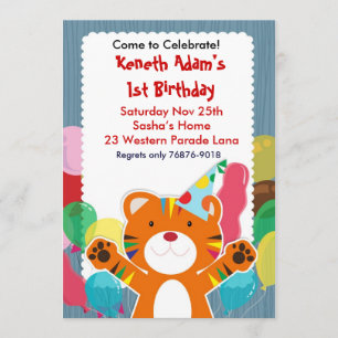 Cute Tiger - invitation du Parti Anniversaire de e