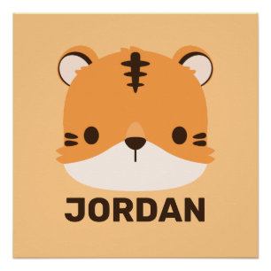 Cute Tiger met Poster voor persoonlijke naam Perfect Poster