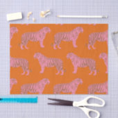 Cute Tiger Pattern in Vibrant Pink and Oranje Tissuepapier (Craft)
