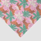 Cute Tiger Pattern Vibrant Pink and Orange Jungle Tissuepapier (Detail)