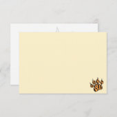 Cute Tiger Paw Print Custom Blank Notitiekaartje (Voorkant / Achterkant)