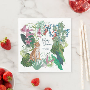 Cute Tiger Safari Jungle Nieuwe Baby Borrel  Servet