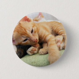 Cute Tiger Stripe Kitten Ronde Button 5,7 Cm