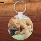 Cute Tiger Stripe Kitten Sleutelhanger (Voorkant)