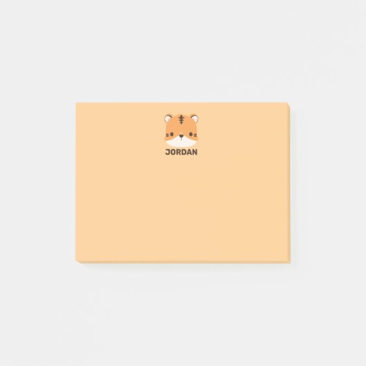 Cute Tijger met gepersonaliseerde naam Post-it® Notes (Voorkant)