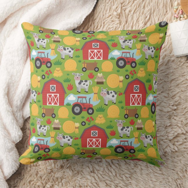 Cute tiled farm animals pattern  kussen (Deken)