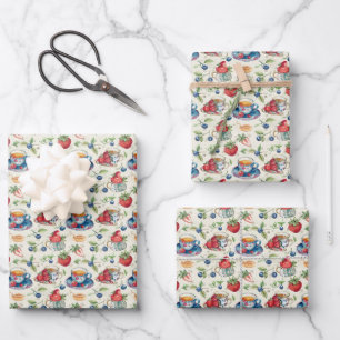 Cute tiled tea party inpakpapier vel