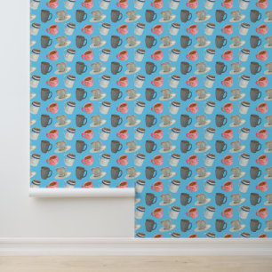Cute tiling-koffiepatroon behang