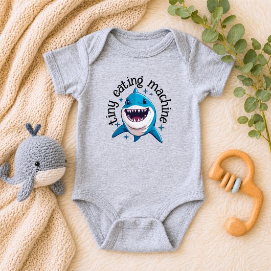 Cute Tiny Eating Machine Shark Romper