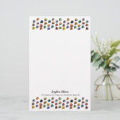 Cute Tiny Hot Air-luchtballonnen Patroon  Briefpapier (Staand voorkant)