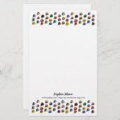 Cute Tiny Hot Air-luchtballonnen Patroon  Briefpapier (Voorkant / Achterkant)